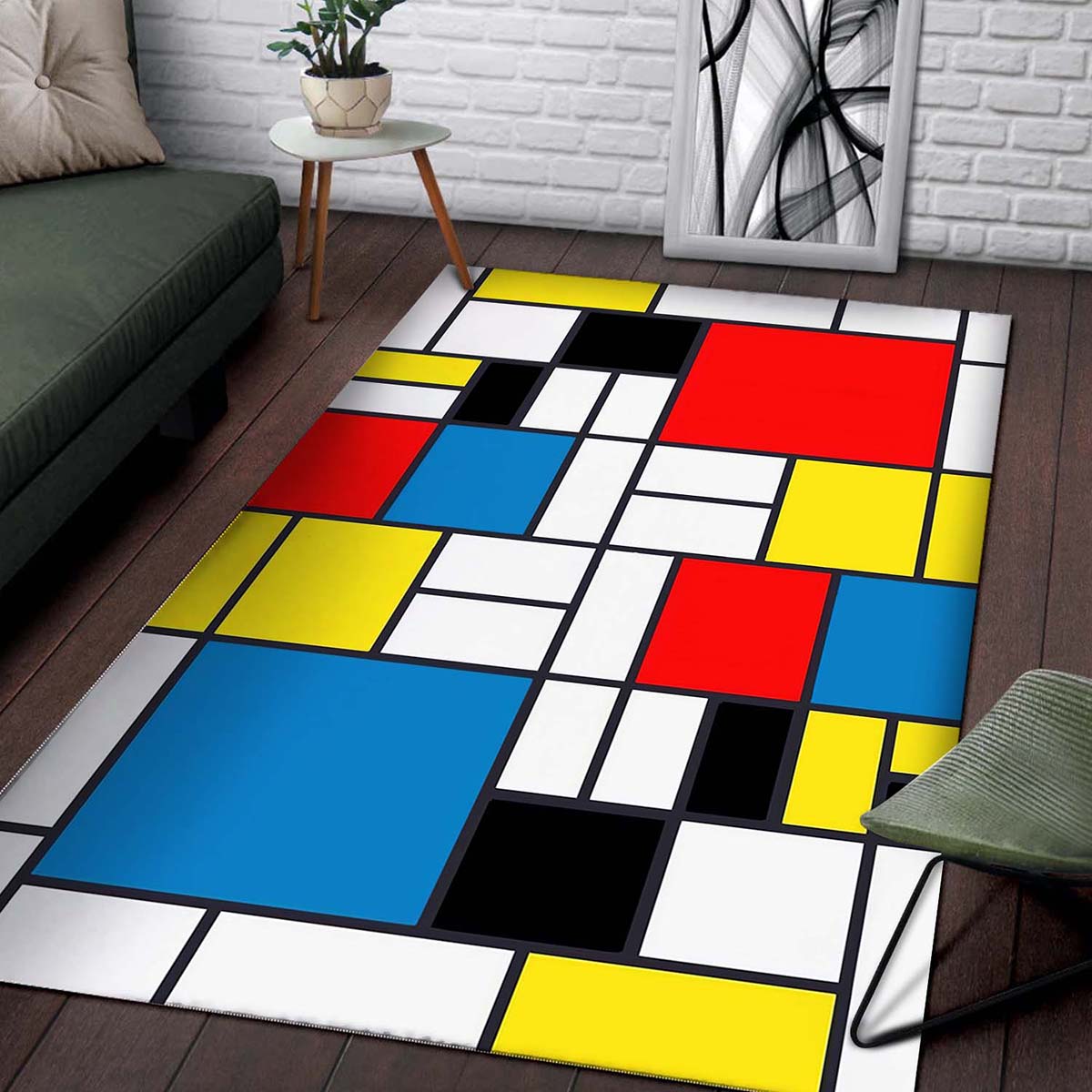 Mondrian Farbstil Teppich 2