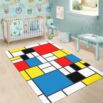 Mondrian Farbstil Teppich