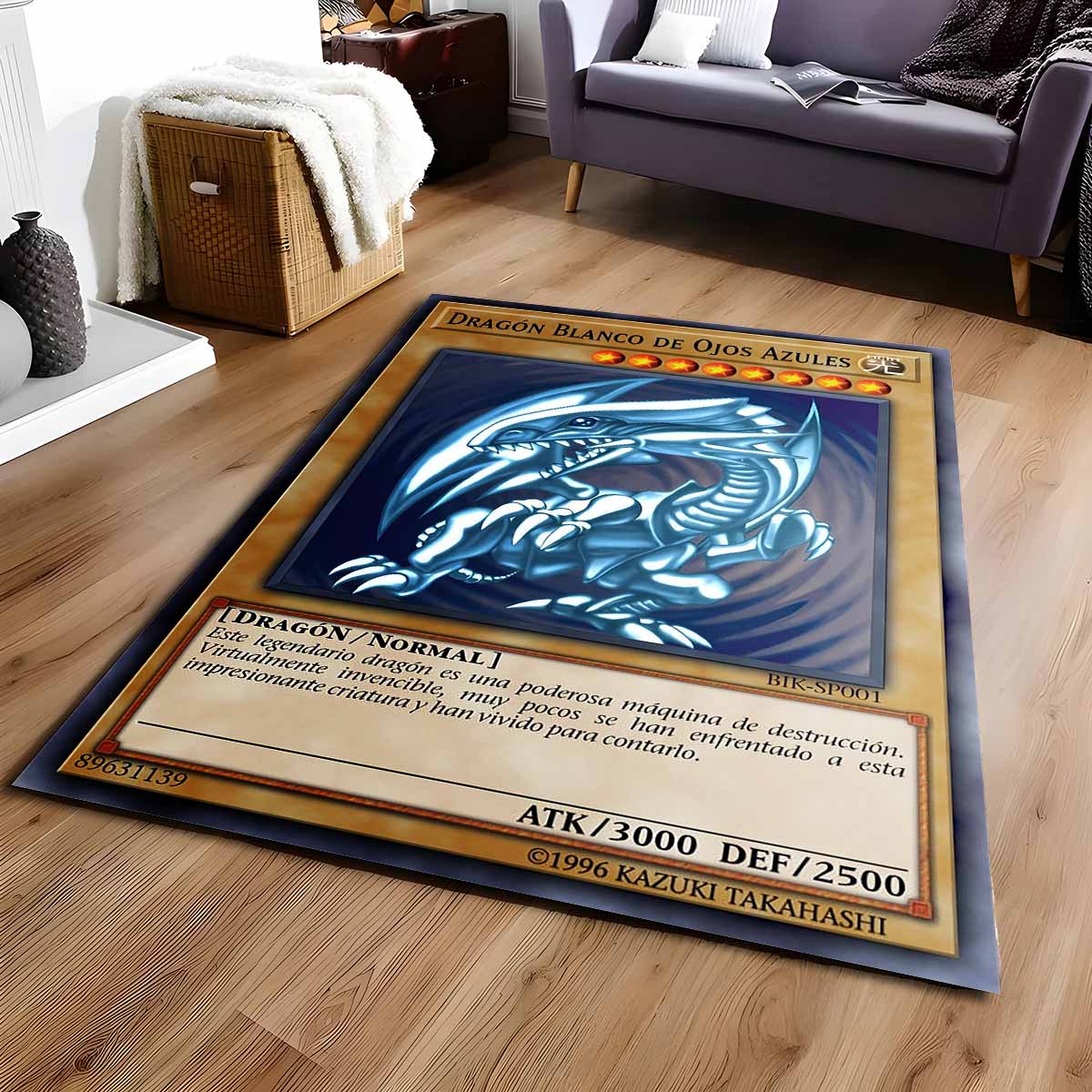 Blauugiger Weier Drache Teppich