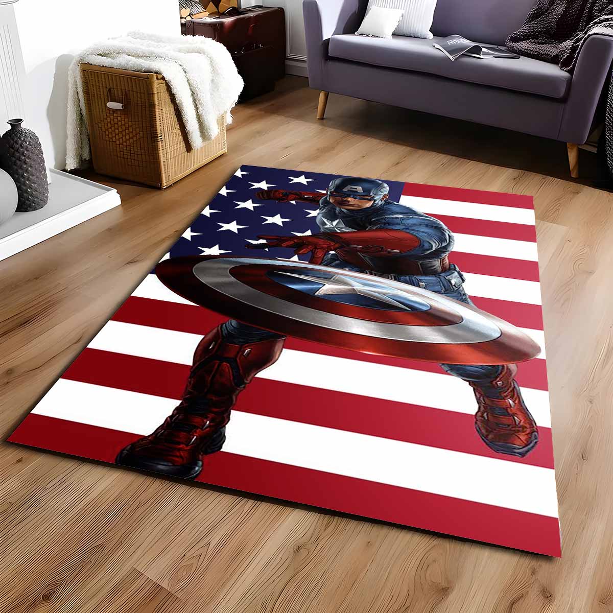 Captain America Marvel 01 Teppich