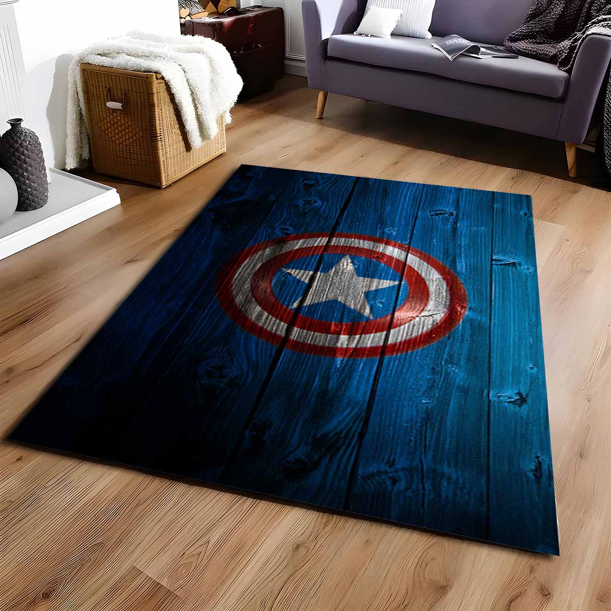 Captain America Schild 3 Teppich