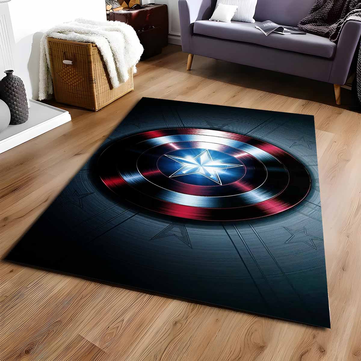 Captain America Schild 5 Teppich