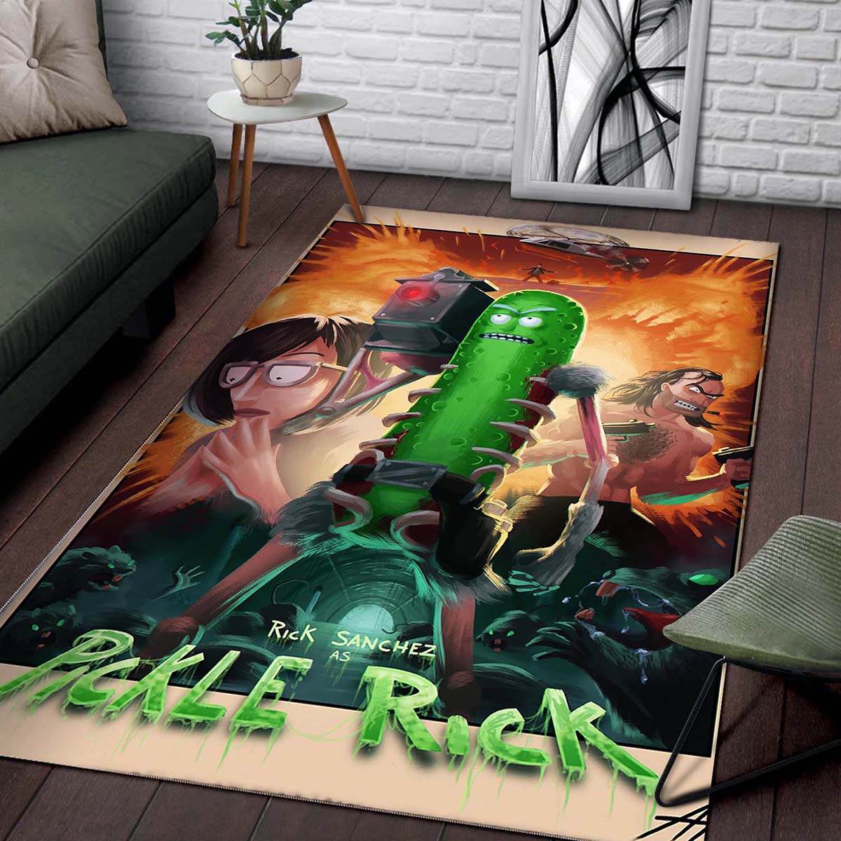 Cartoon Lover Rick & Morty Pickle Rick Teppich 2