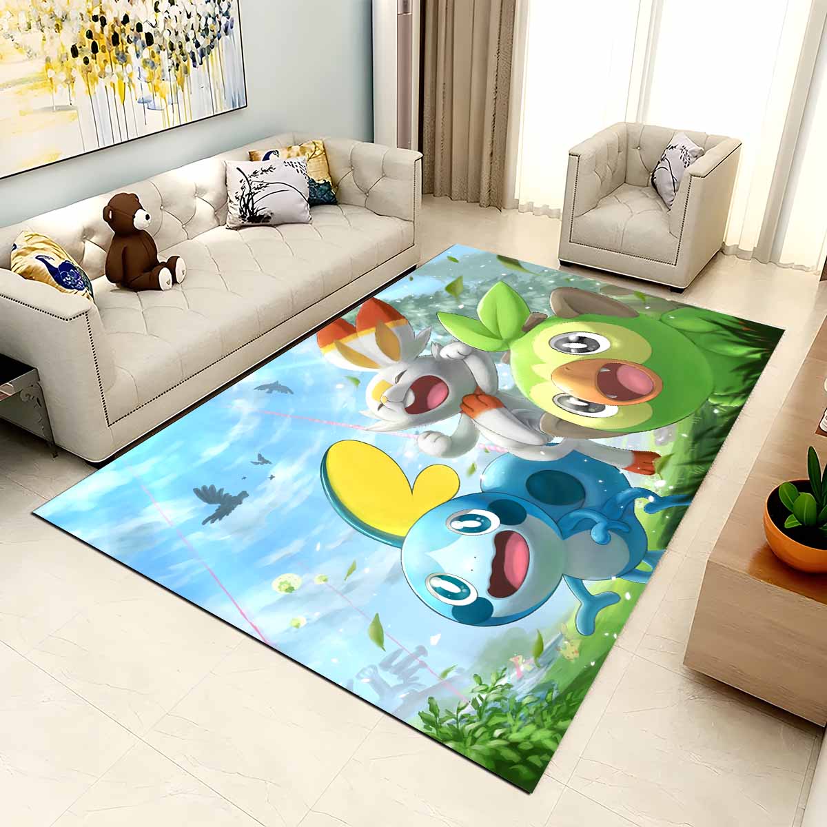 Chimpep Hopplo Memmeon Pokmon Scorbunny Grookey Sobble Pokemon 2 Teppich 2