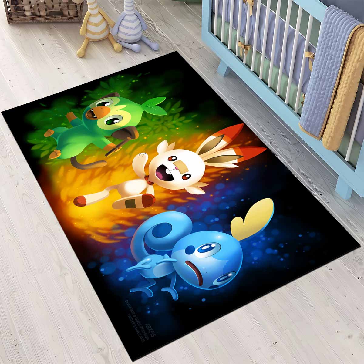 Chimpep Hopplo Memmeon Pokmon Scorbunny Grookey Sobble Pokemon 3 Teppich 3