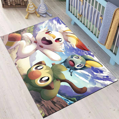 Chimpep Hopplo Memmeon Pokmon Scorbunny Grookey Sobble Pokemon Teppich 3