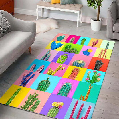 Colorful Cactus Rectangle Teppich 3