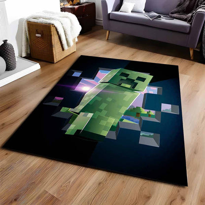Creeper Im Minecraft-spiel Teppich