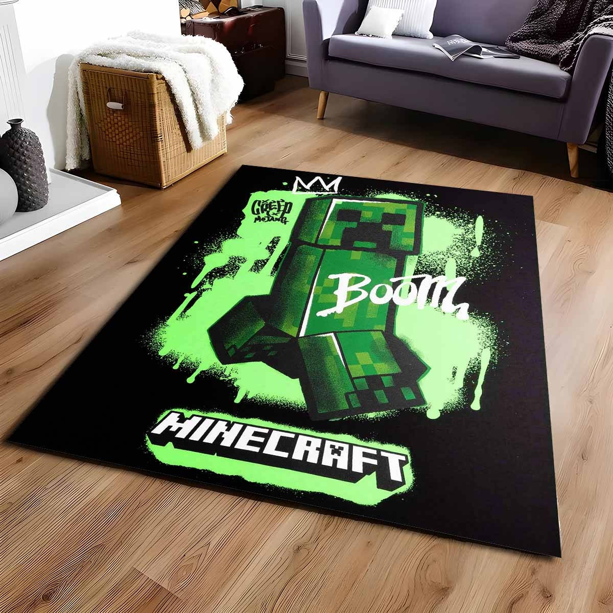 Creeper In Minecraft Boom Teppich