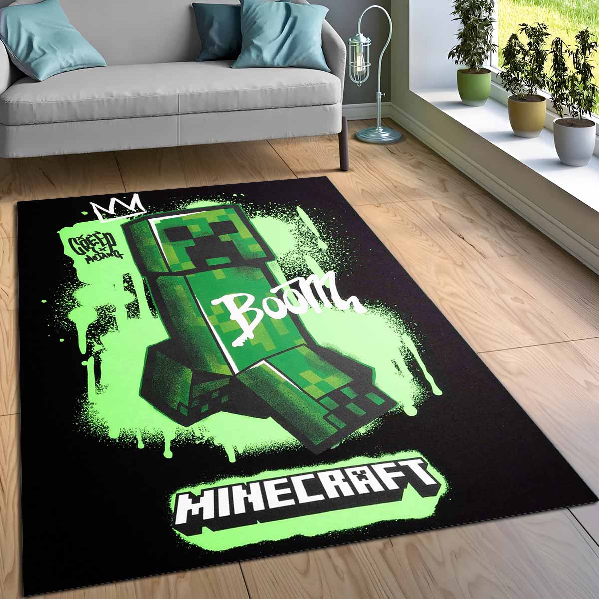 Creeper In Minecraft Boom Teppich 3