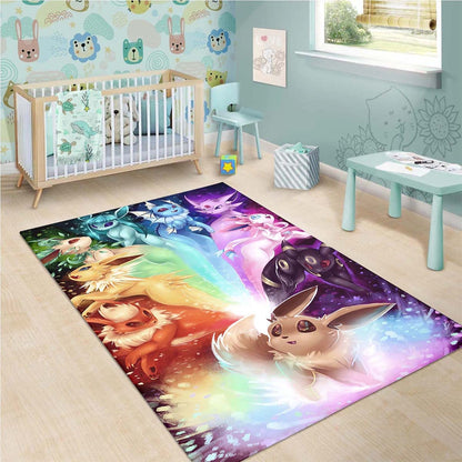 Cute Monster Pokemon Anime Rainbow Light Christmas Teppich
