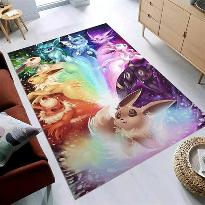 Cute Monster Pokemon Anime Rainbow Light Christmas Teppich 3