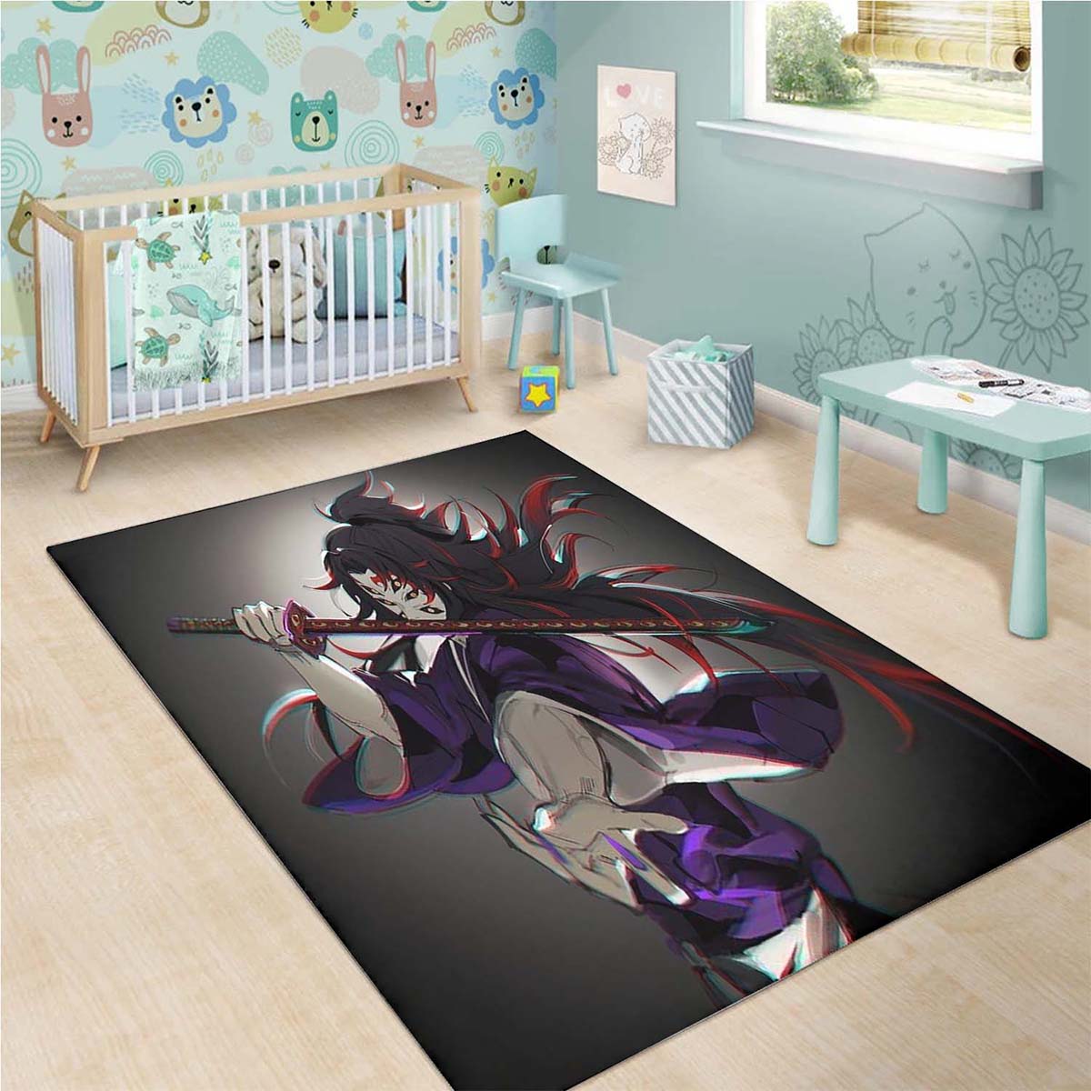 Demon Slayer Kokushibou Fanart Teppich 3