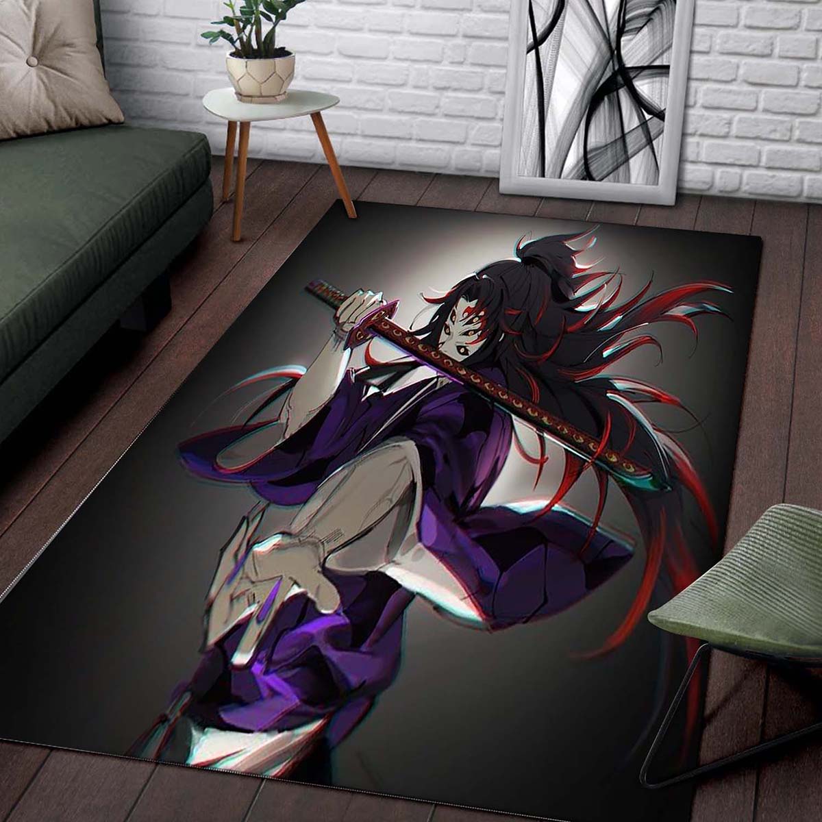 Demon Slayer Kokushibou Fanart Teppich 2