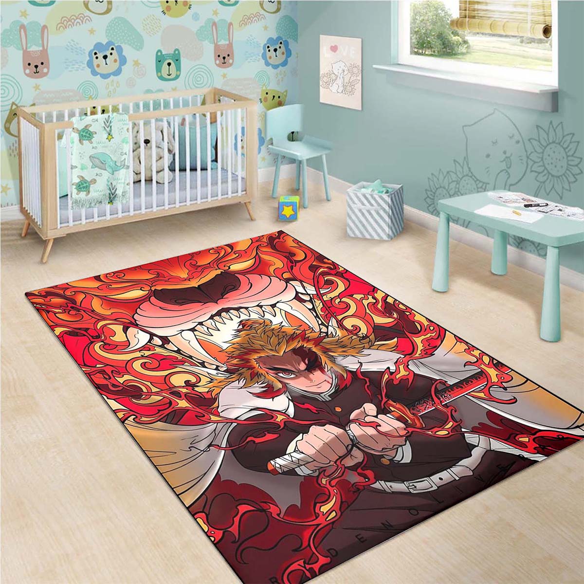Demon Slayer Rengoku Angry Dragon Teppich 3