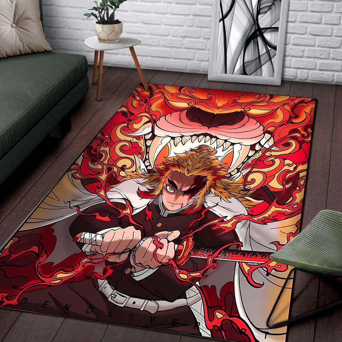 Demon Slayer Rengoku Angry Dragon Teppich 2