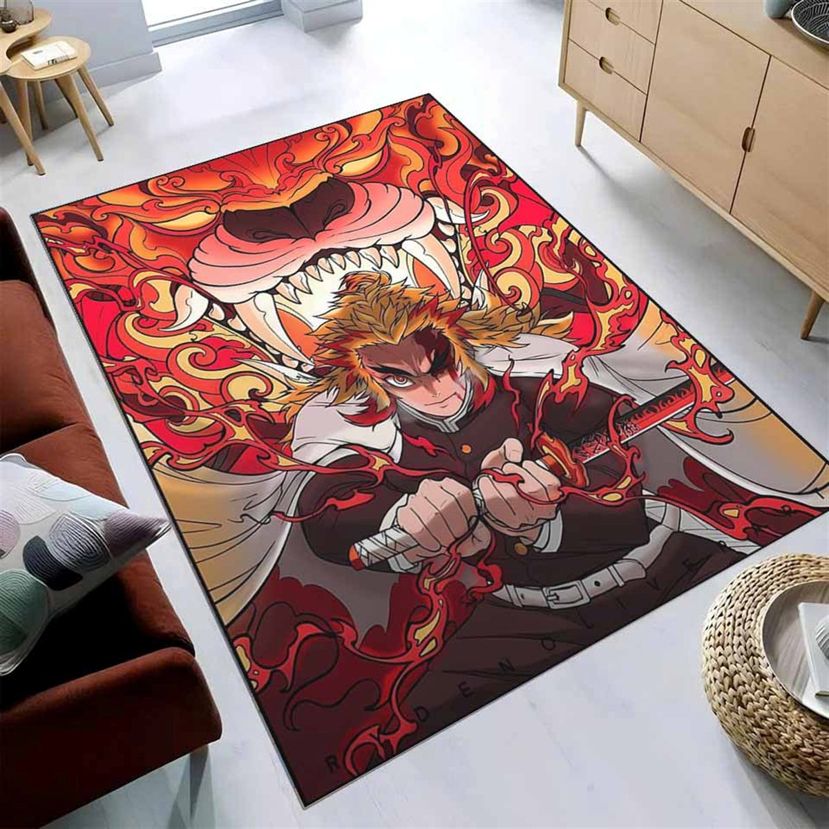 Demon Slayer Rengoku Angry Dragon Teppich