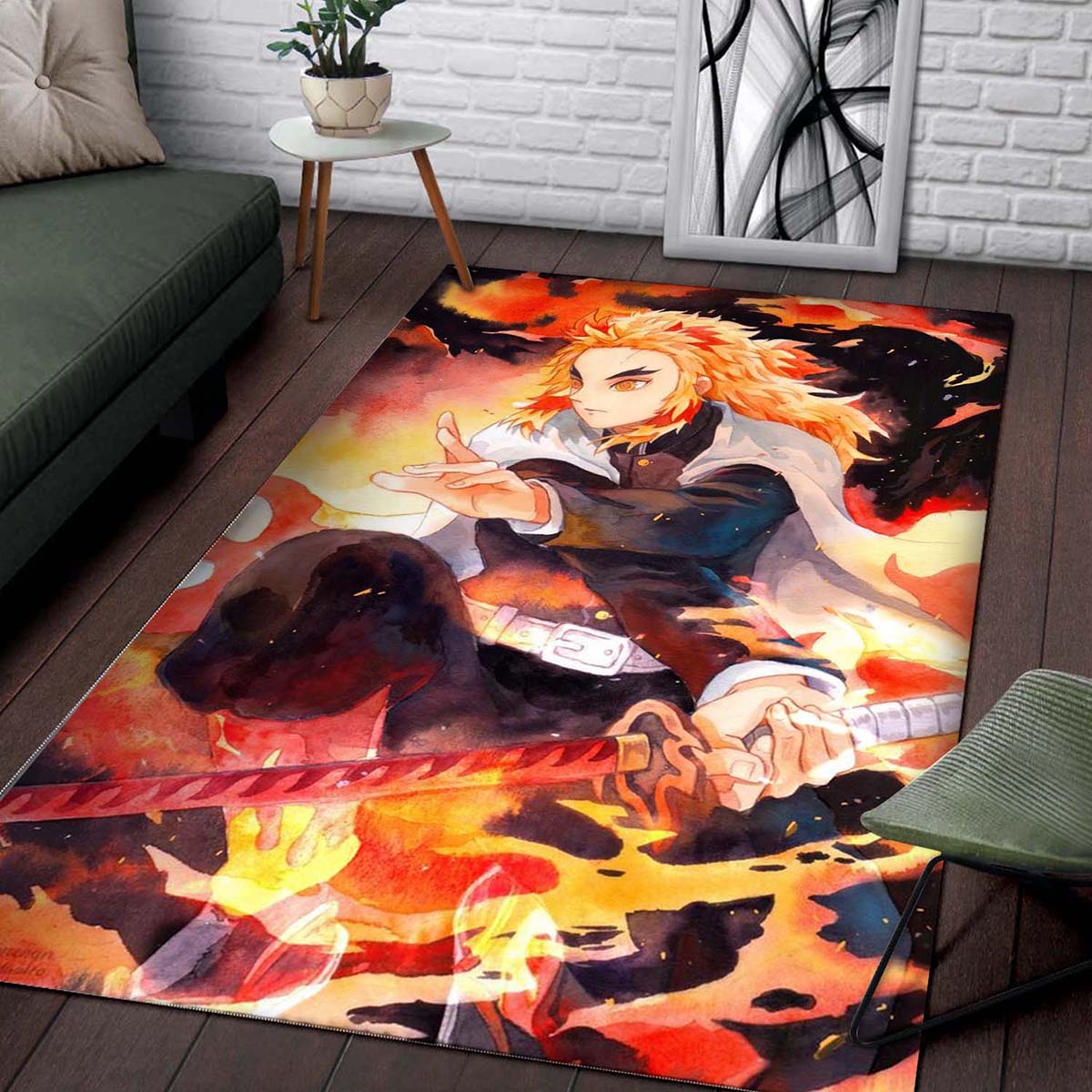Demon Slayer Rengoku Fire 2 Teppich 2
