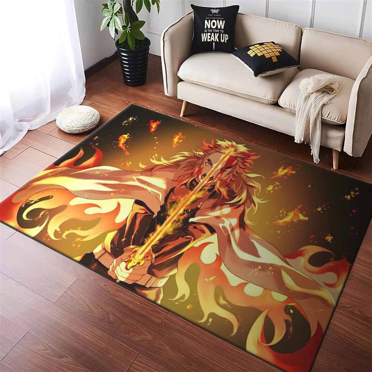 Demon Slayer Rengoku Fire Breathing Teppich