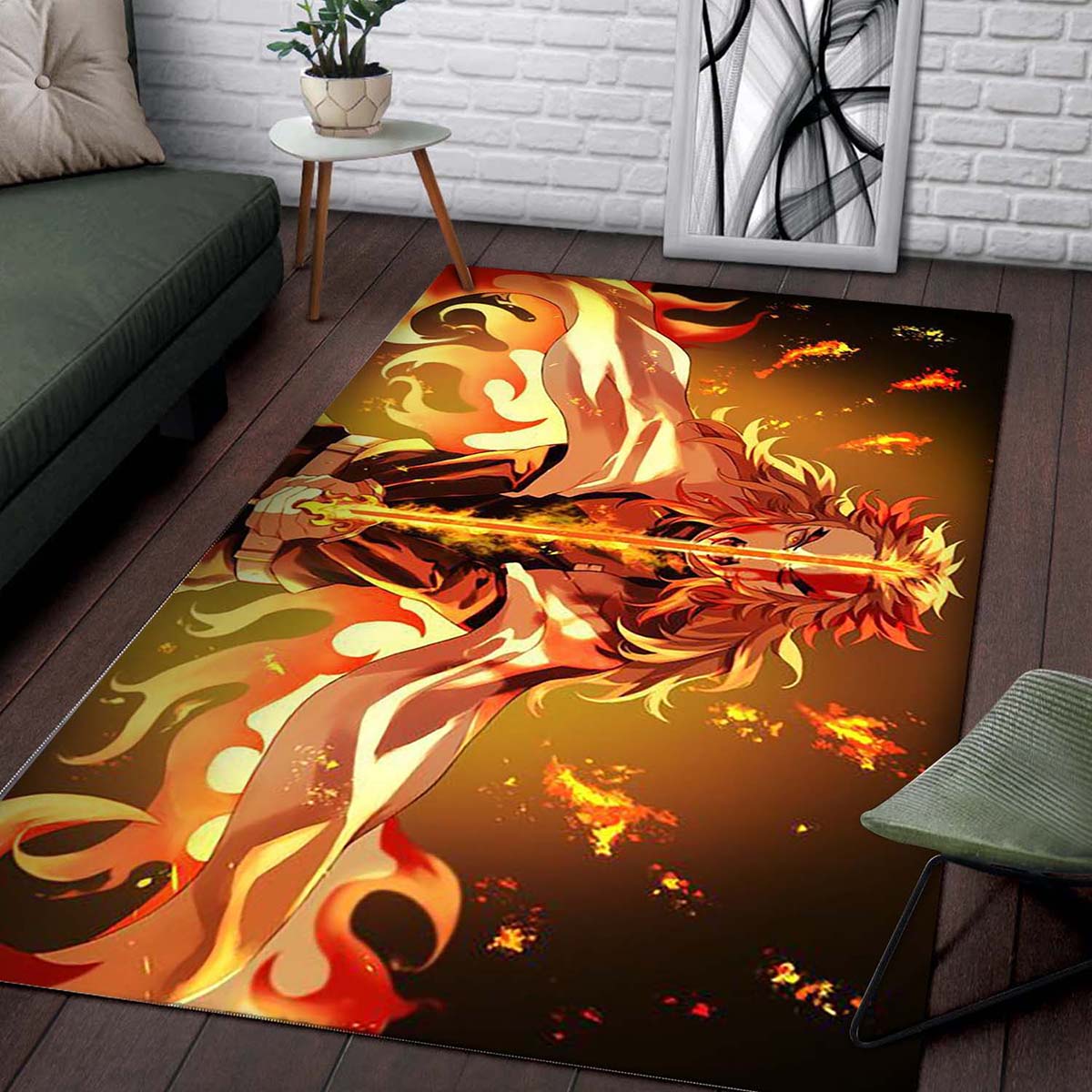 Demon Slayer Rengoku Fire Breathing Teppich 2