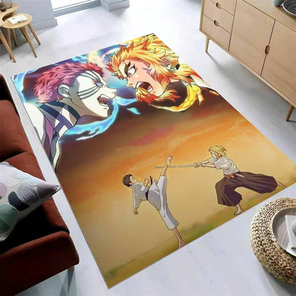 Demon Slayer Rengoku Vs Akaza Teppich