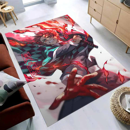 Demon Slayer Tanjiro Kamado Fire 1 Teppich