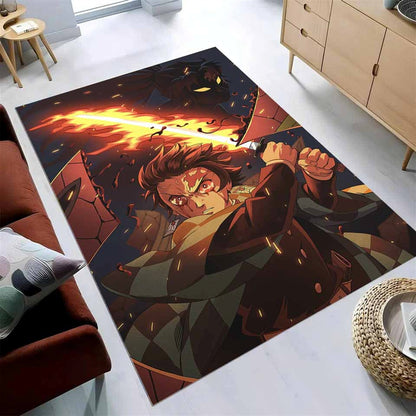 Demon Slayer Tanjiro Kamado Fire Teppich