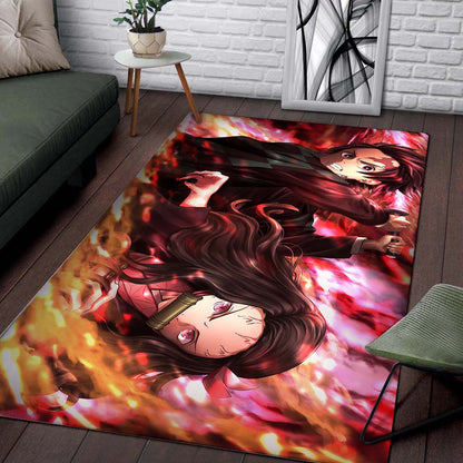 Demon Slayer Tanjiro Kamado Nezuko 2 Teppich 2