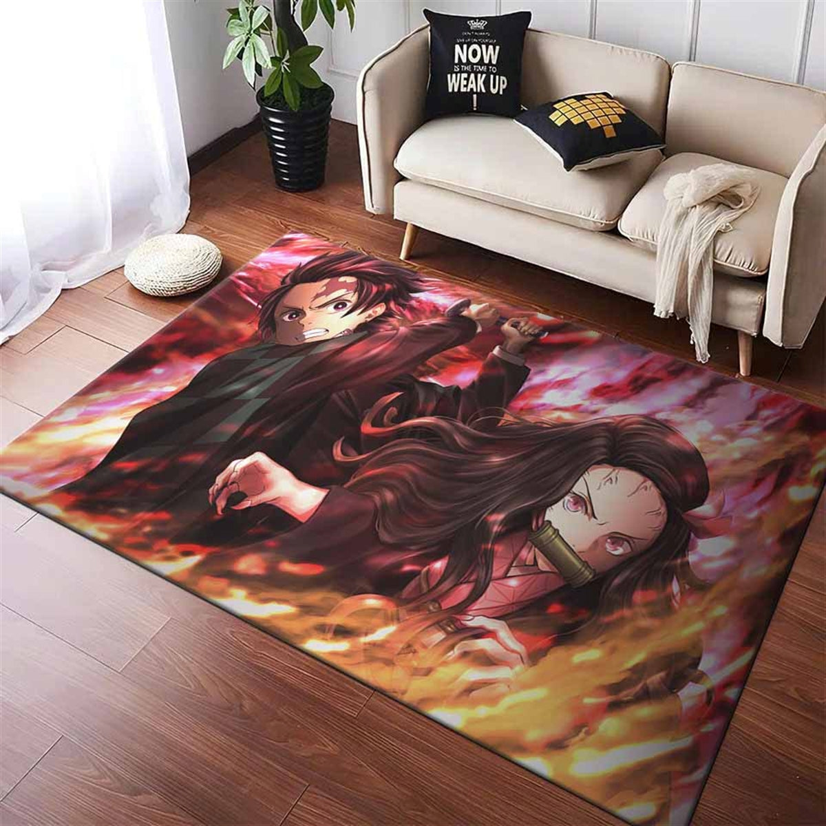 Demon Slayer Tanjiro Kamado Nezuko 2 Teppich