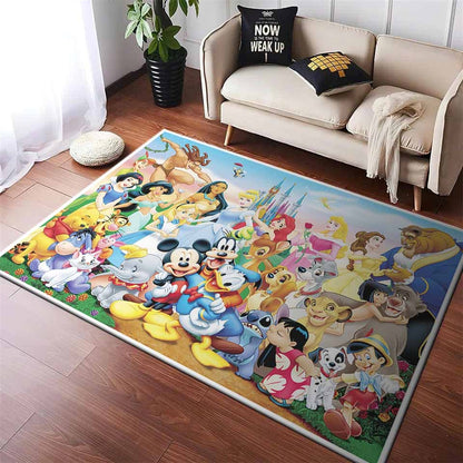 Disney All Characters All Princesses Mickey Mouse Teppich