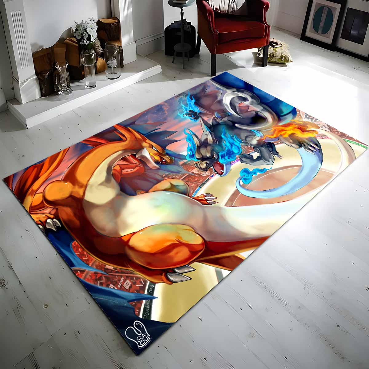Drachen Pokmon Kampf Dragon Pokemons Fight Teppich
