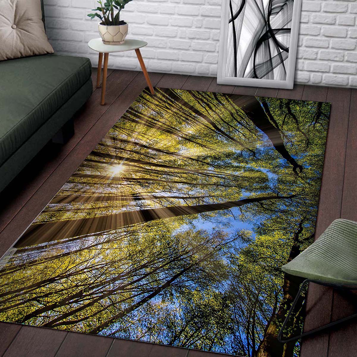 Forest_trees_spring_sunbeams Teppich 2