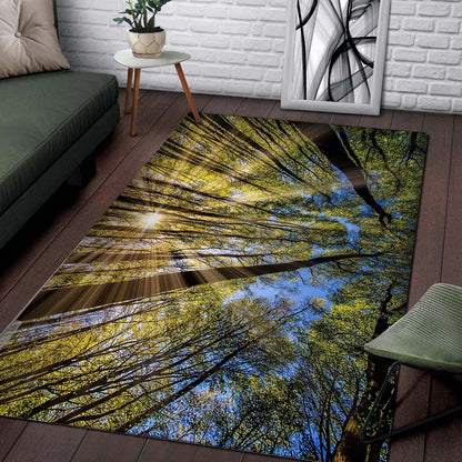 Forest_trees_spring_sunbeams Teppich 2