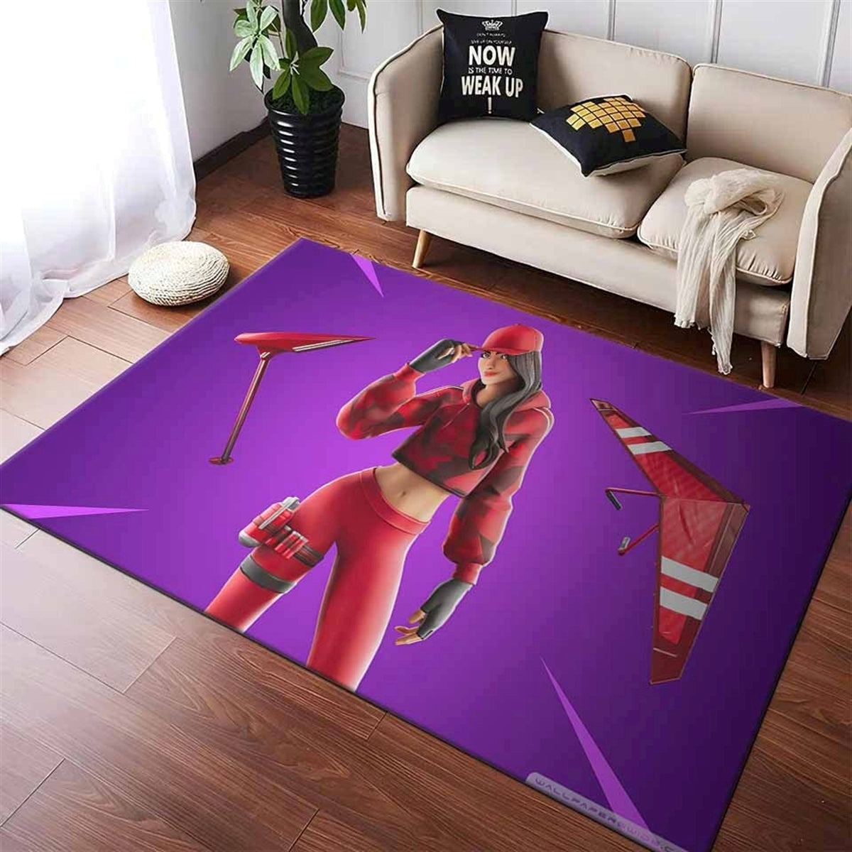Fortnite Battle Royale Game Ruby Skin Outfit Teppich