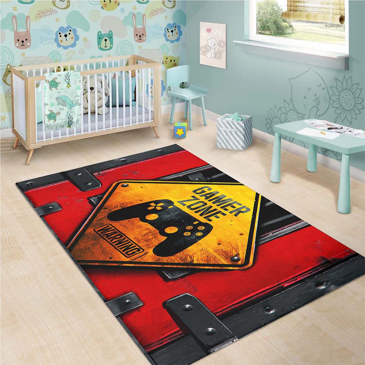 Gamer Zone Gamer Bei Der Arbeit Teppich 3