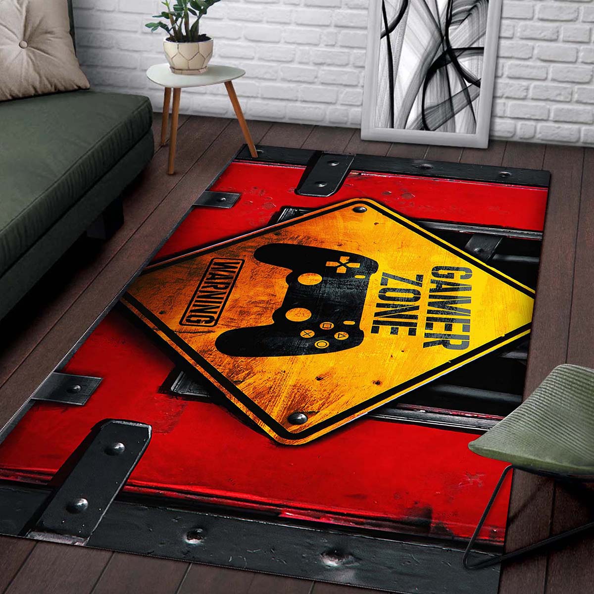 Gamer Zone Gamer Bei Der Arbeit Teppich 2