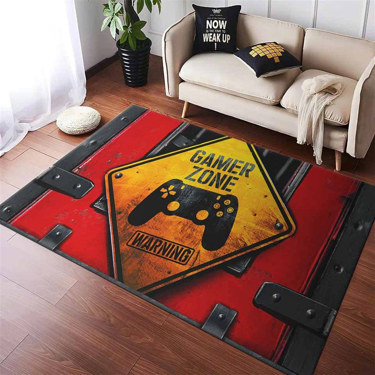 Gamer Zone Gamer Bei Der Arbeit Teppich