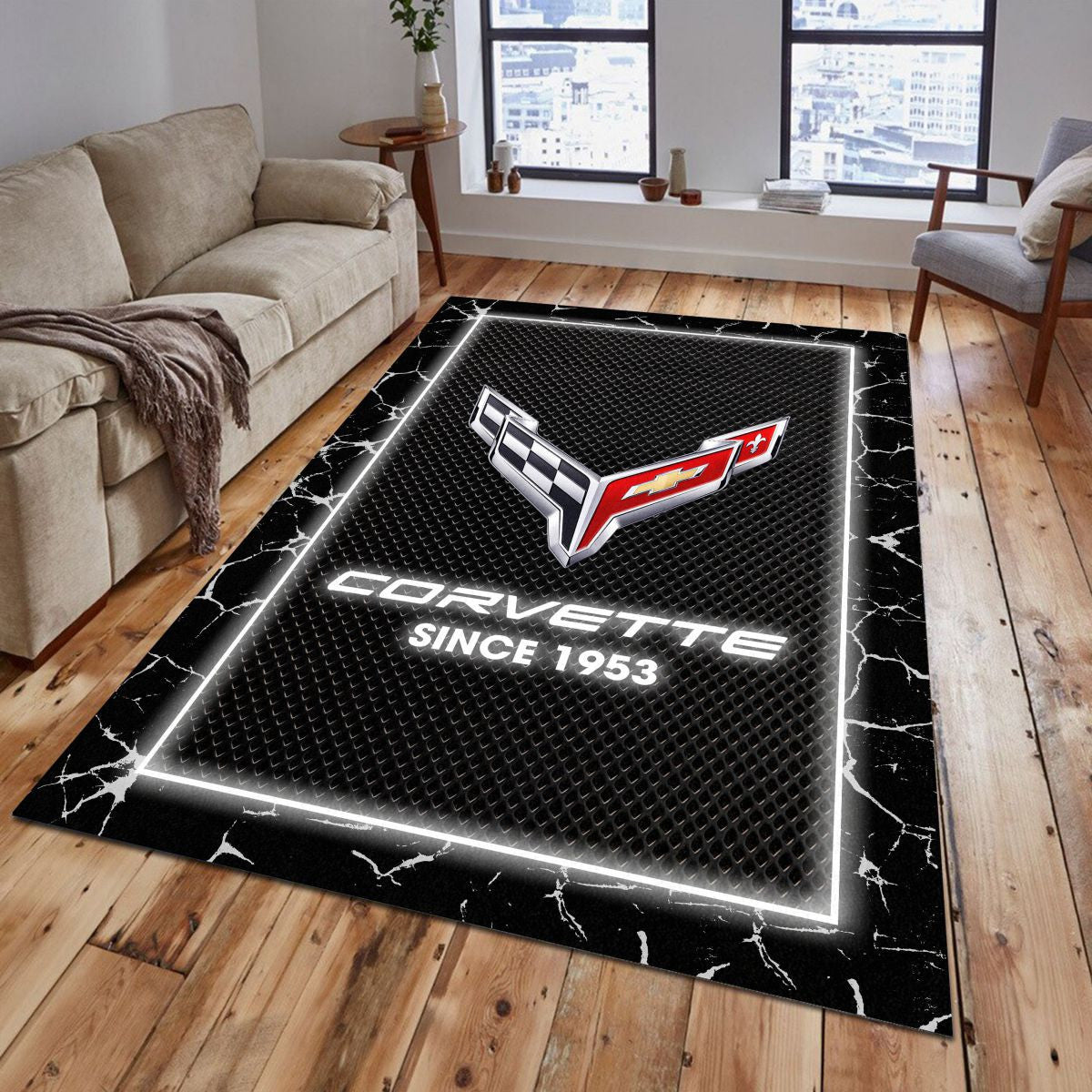 Chevrolet Corvette 06 Teppich - Teppich mit Automotiv-Motiv