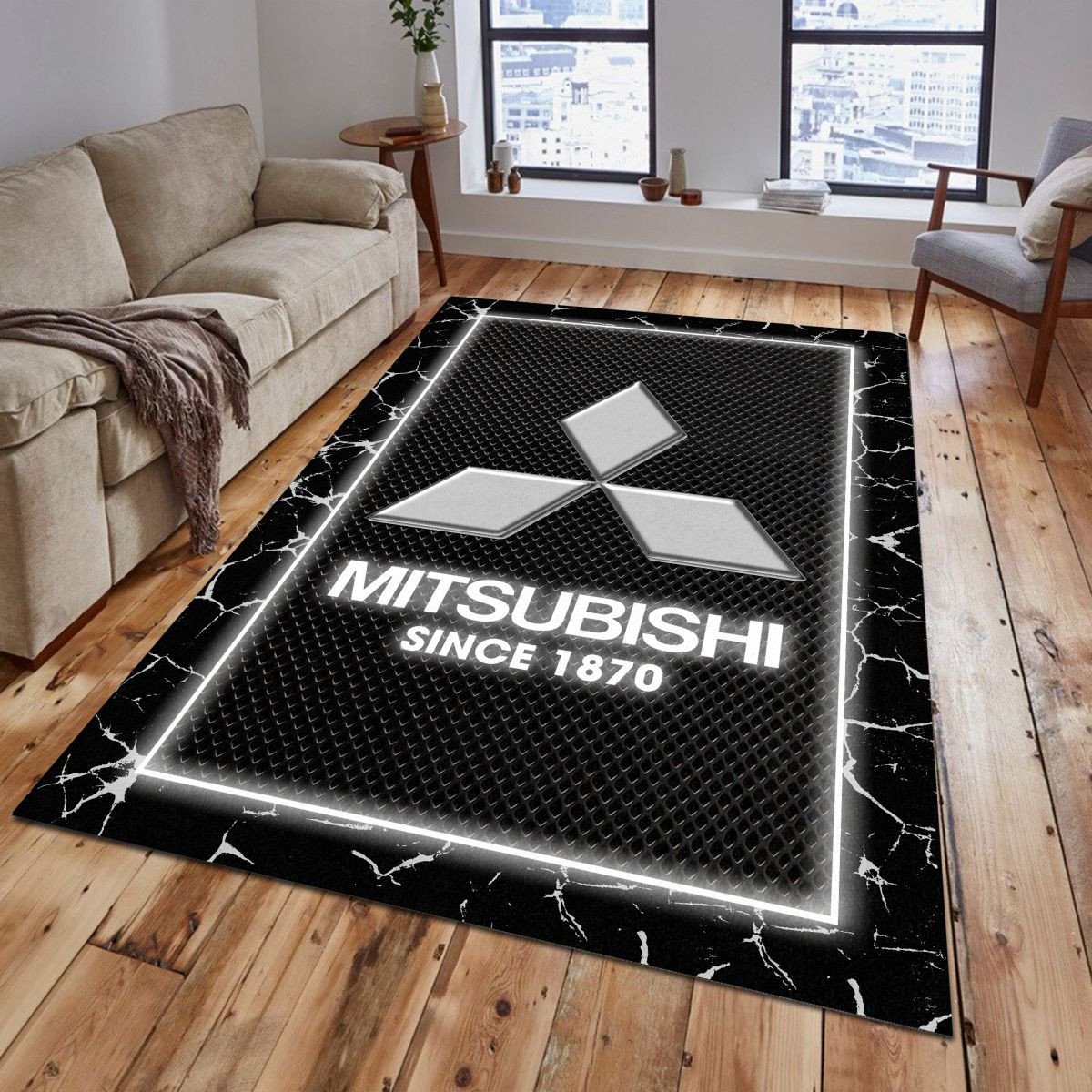 Mitsubishi 06 Teppich - Teppich mit Automotiv-Motiv