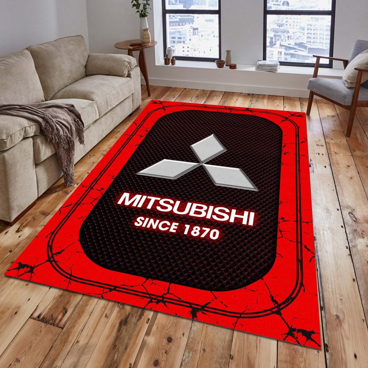 Mitsubishi Teppich - Teppich mit Automotiv-Motiv