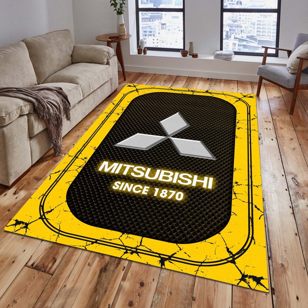 Mitsubishi 08 Teppich - Teppich mit Automotiv-Motiv