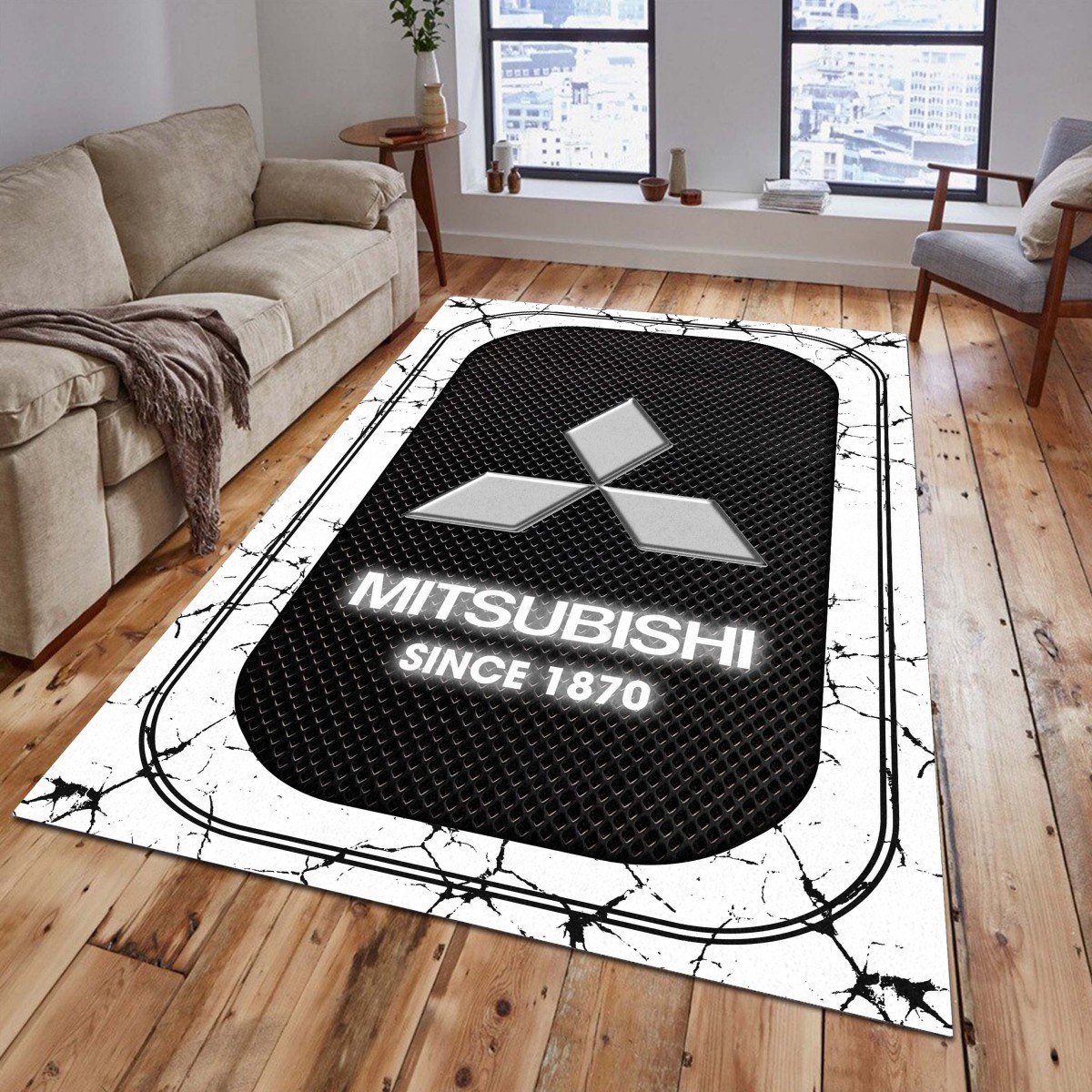 Mitsubishi 07 Teppich - Teppich mit Automotiv-Motiv