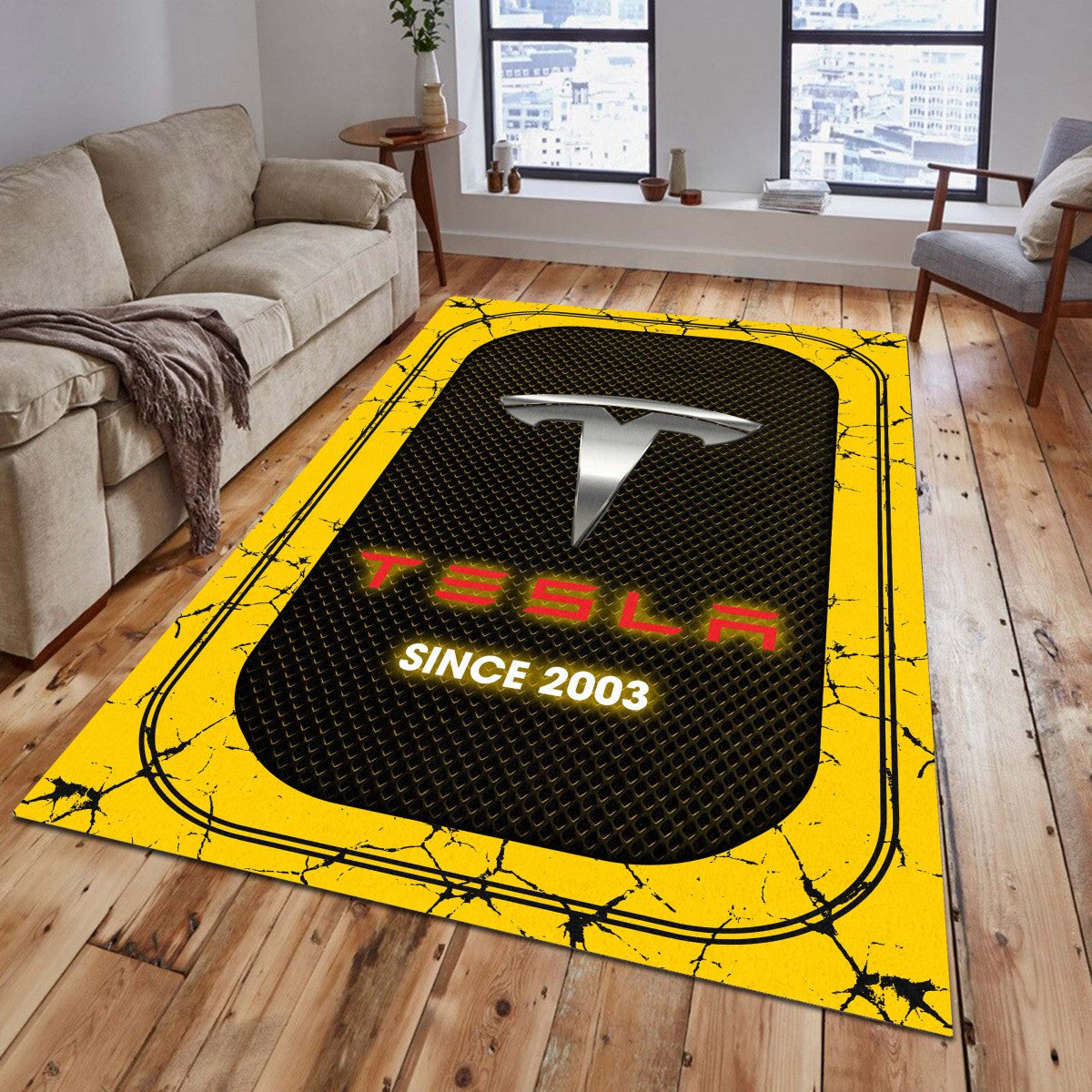 Tesla 08 Teppich - Teppich mit Automotiv-Motiv