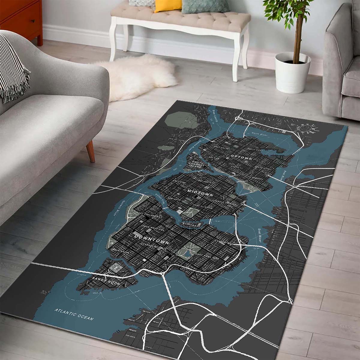 Gotham City Map High Resolution Teppich 3
