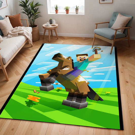 Herobrine Minecraft Charakter auf Pferd Teppich - TOK