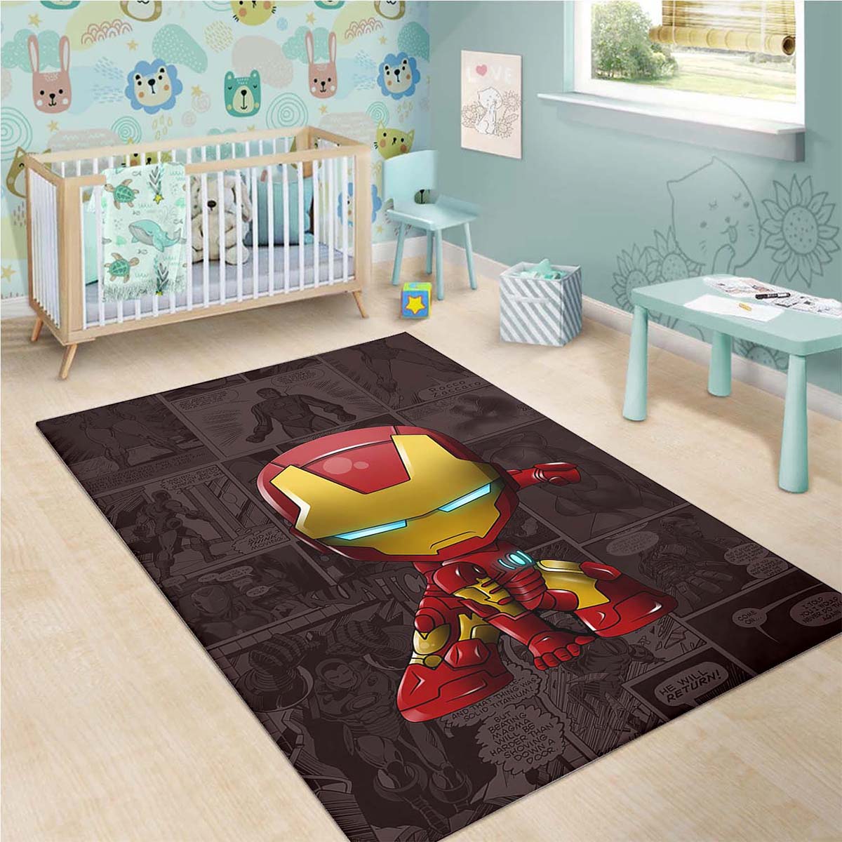 Iron Man Comics Teppich 3
