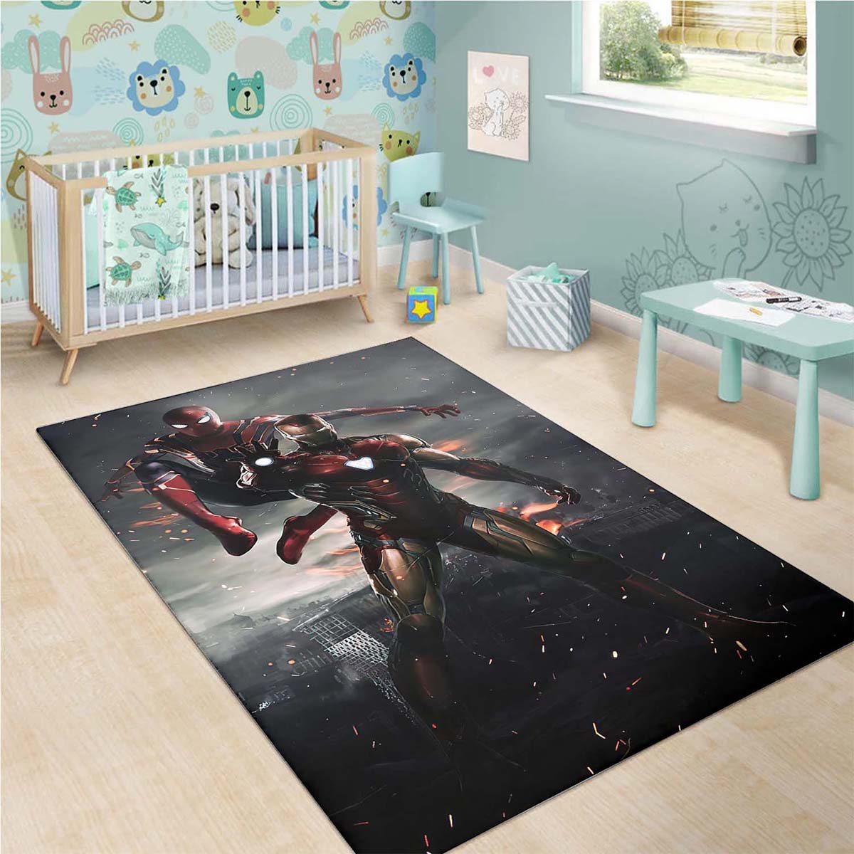 Iron Man & Spider man Marvel Superhero Teppich 3