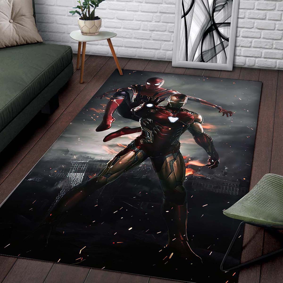 Iron Man & Spider man Marvel Superhero Teppich 2