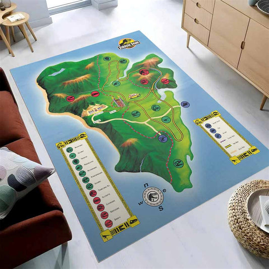 Jurassic Park Map Teppich