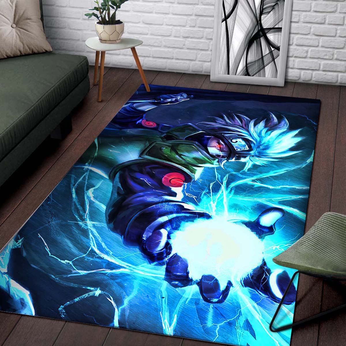Kakashi Hatake Battle Naruto Characters Artwork Sharingan Teppich 2